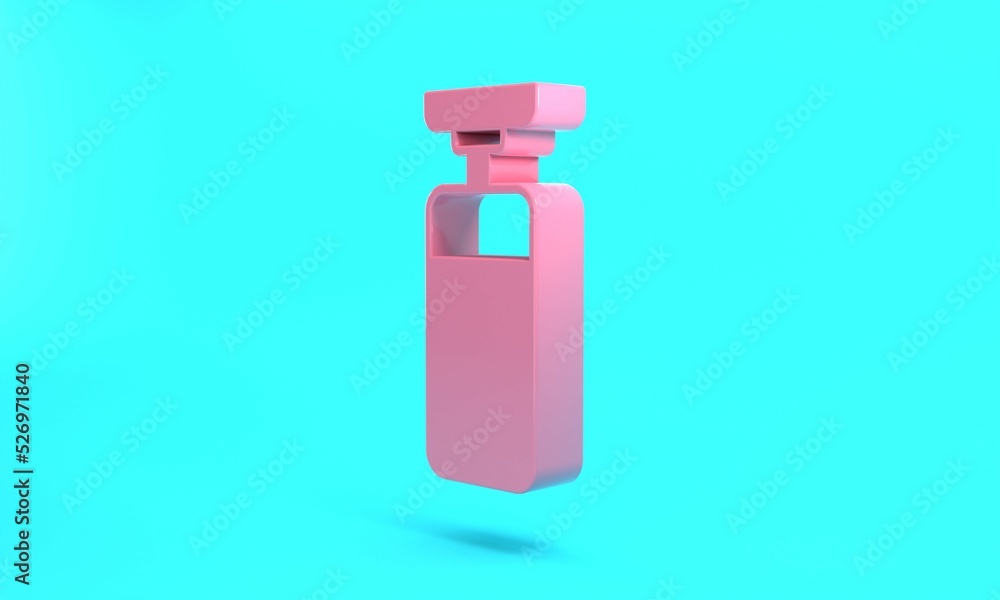 Pink Punching bag icon isolated on turquoise blue background. Minimalism concept. 3D render illustration Pink Punching bag icon isolated on turquoise blue background. Minimalism concept. 3D render illustration