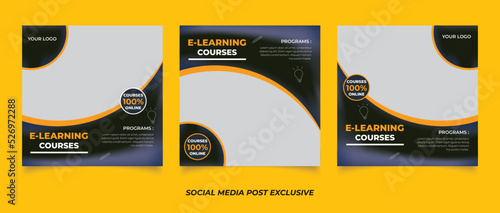 E-learning courses social media posts