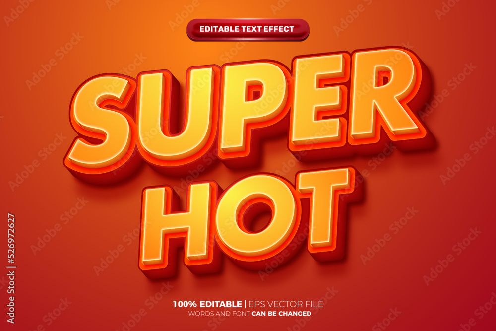 Super hot orange bold editable text effect Super hot orange bold editable text effect