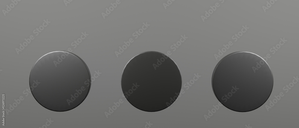 3D render of Cylinder podium with Black color on dark background.platform for product presentation minimal style. empty dark. Black pedestal for banner. 3D render of Cylinder podium with Black color on dark background.platform for product presentation minimal style. empty dark. Black pedestal for banner.