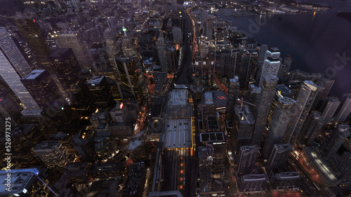 Photography night city view of toronto canada