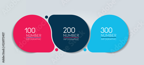 3 elements scheme, diagram. Three connected circles. Infographic template.