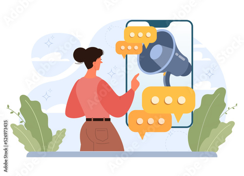 Advice concept. Character or employee giving or taking a piece of advice