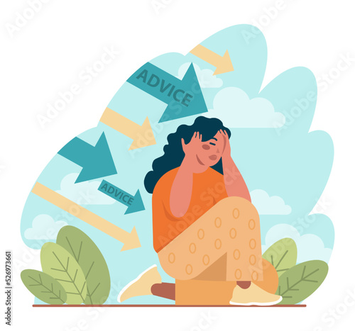 Advice concept. Character or employee giving or taking a piece of advice