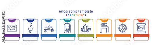 infographic template with icons and 8 options or steps. infographic for concept. included ,