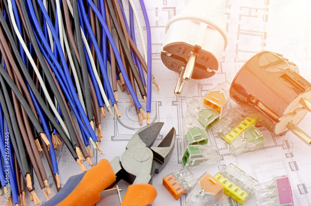 Electrical tools and materials for the installation of an electrical ...