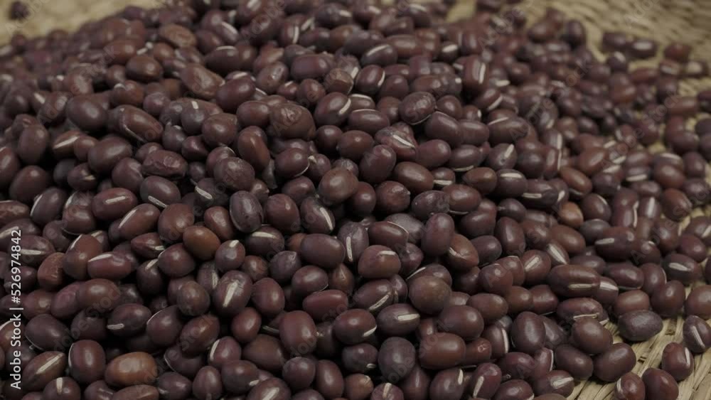 Adzuki beans. Whole raw fruits of Vigna angularis Adzuki beans. Whole raw fruits of Vigna angularis