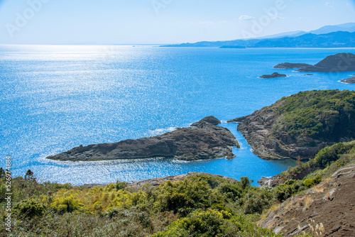 view of the sea and mountains © worm_ flag