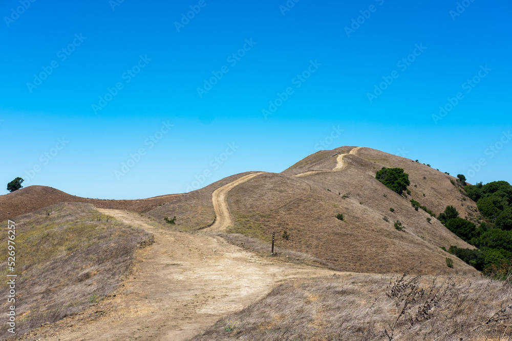 treeless mountain and trail