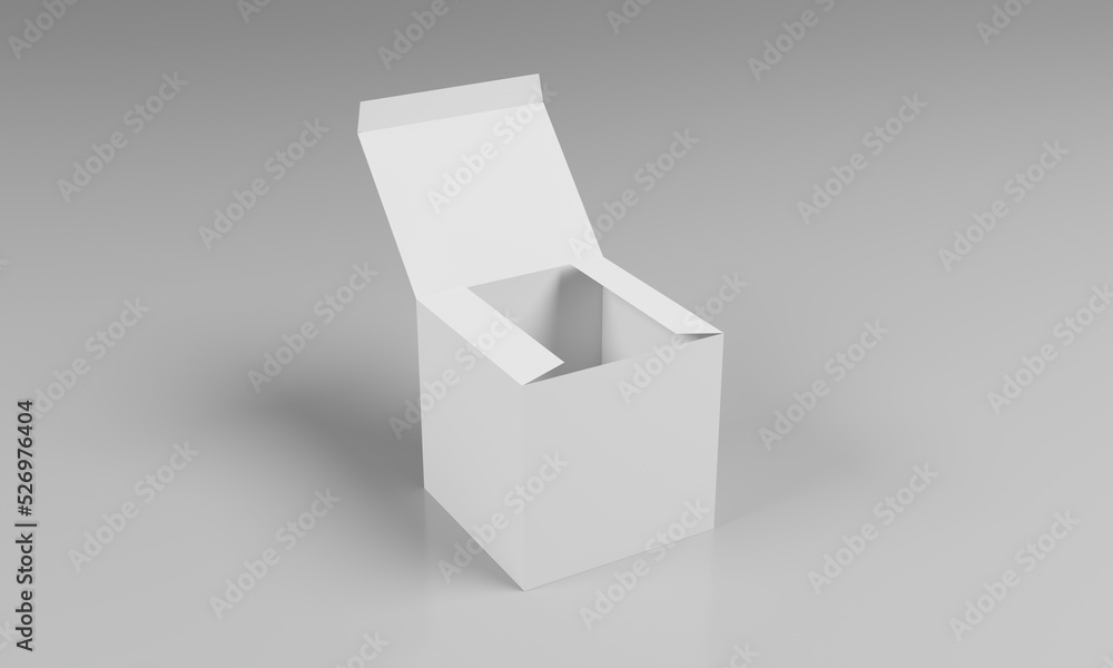3d rendering opened box packaging for brand mockup 3d rendering opened box packaging for brand mockup
