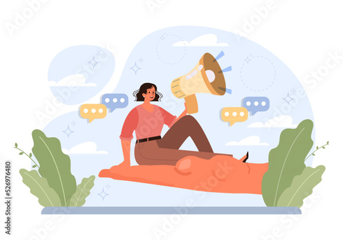 Support concept. Character help each other in solving problems.