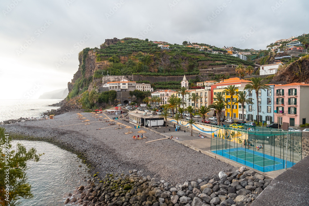 Summer holidays at Ponta do Sol Beach, Madeira. Portugal