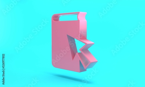 Free Download Pink Online book icon isolated on turquoise blue background. Internet education concept, e-learning resources, distant online courses. Minimalism concept. 3D render illustration - GFXLoad