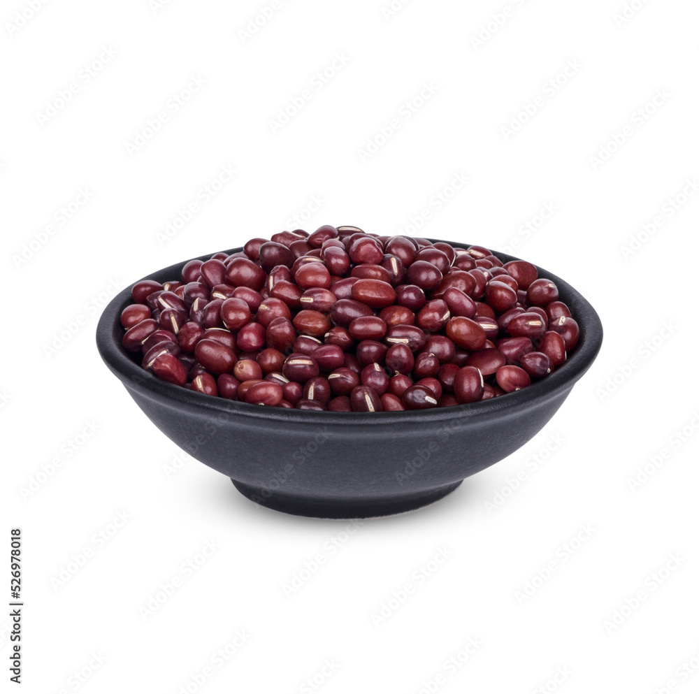 Red bean seeds in a black cup isolated on transparent background. (.PNG) Red bean seeds in a black cup isolated on transparent background. (.PNG)