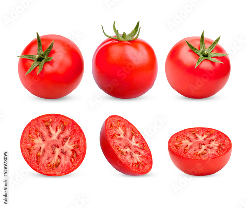 Fresh tomatoes isolated on transparent background. (.PNG)