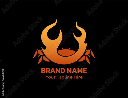 Fire crab logo in fiery orange color