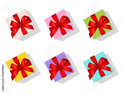 Various colored celebration and gift boxes,
다양한 칼라의 축하, 증정용 선물박스