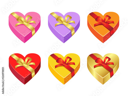 Heart-shaped gift box of various colors,
하트모양의 다양한 칼라의 축하선물박스
