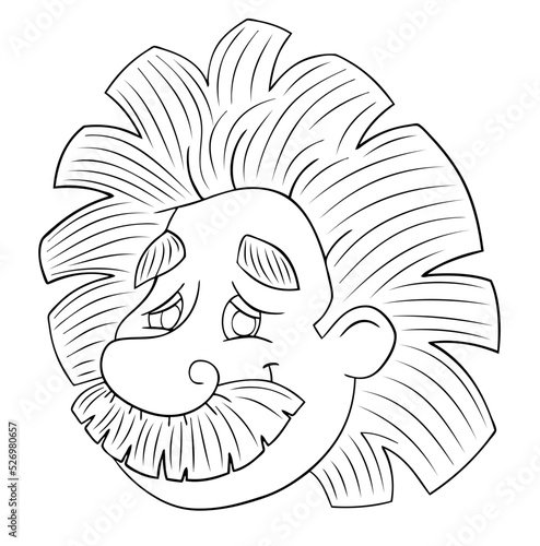 Physicist. Element for coloring page. Cartoon style.