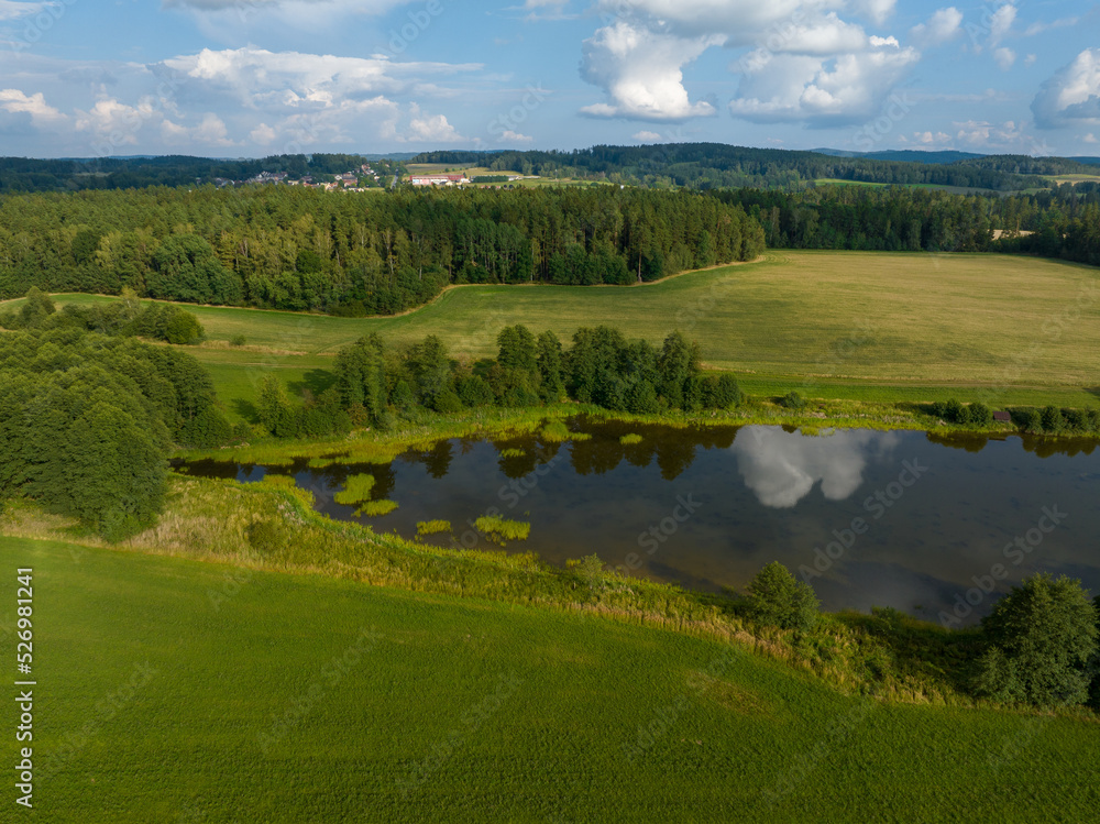 Aerial View of  Moravian Landscape, Moravia, Czechia. Europe. 
