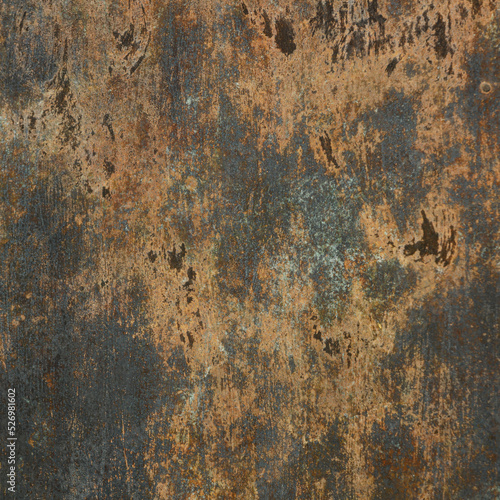 Grunge rusted metal texture, copper rust and oxidized metal background.