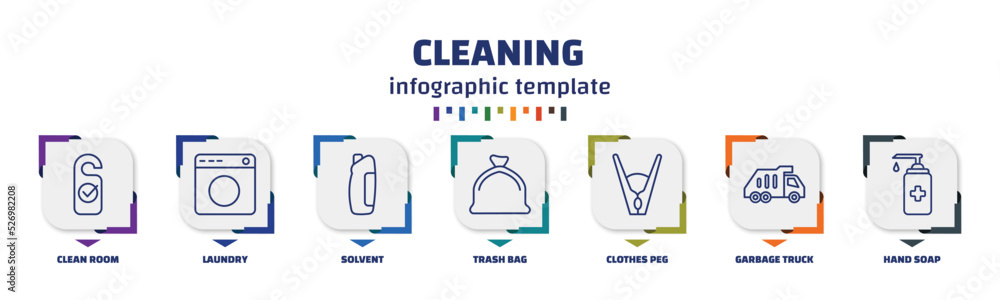 infographic template with icons and 7 options or steps. infographic for ...