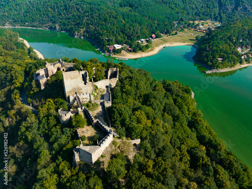 Czechia. Cornstejn Castle Aerial View, The Czech Republic, Europe. photo