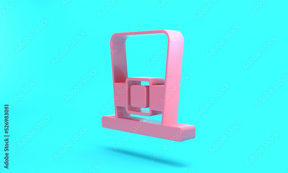 Pink Leprechaun hat icon isolated on turquoise blue background. Happy Saint Patricks day. National Irish holiday. Minimalism concept. 3D render illustration Pink Leprechaun hat icon isolated on turquoise blue background. Happy Saint Patricks day. National Irish holiday. Minimalism concept. 3D render illustration