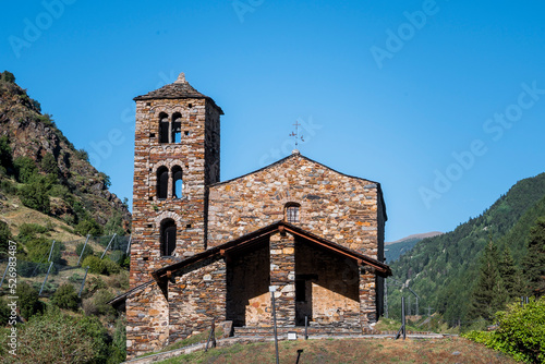 Iglesia de orígen románico de Sant Joan de Caselles, en Canilo, Andorra. photo