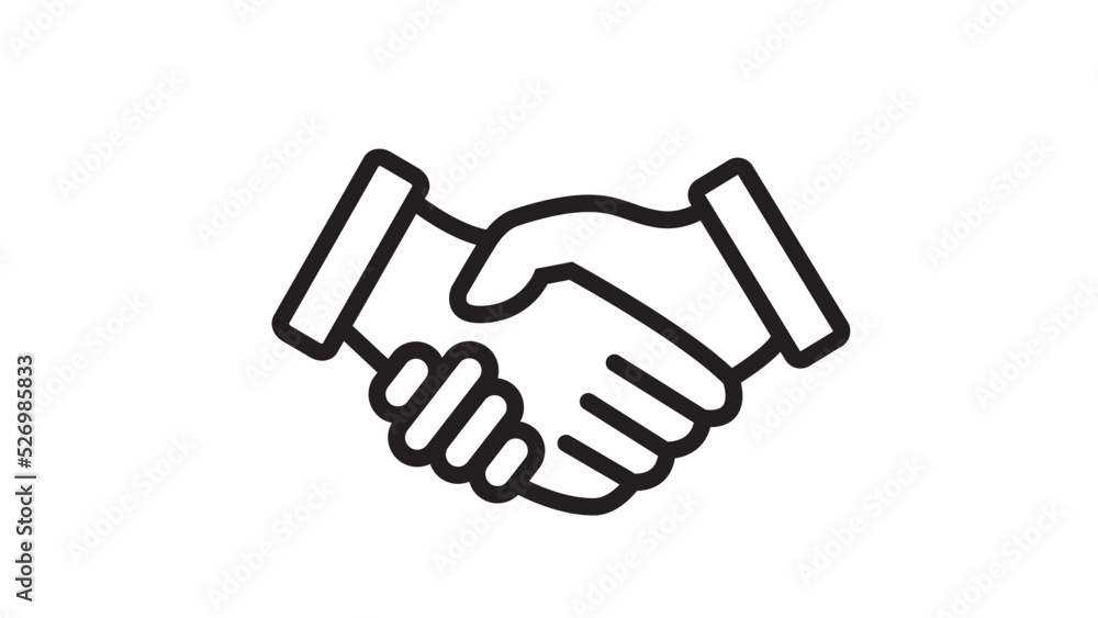 Business handshake or contract agreement line art vector icon Business handshake or contract agreement line art vector icon