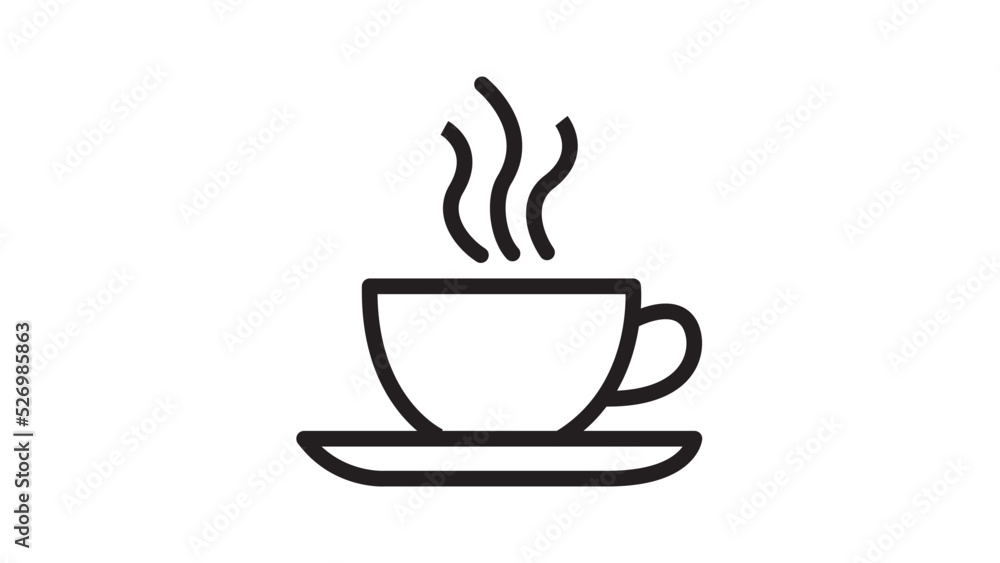 Cup of coffee icon. Cup flat icon. Thin line signs for design logo, visit card. Cup of coffee icon. Cup flat icon. Thin line signs for design logo, visit card.