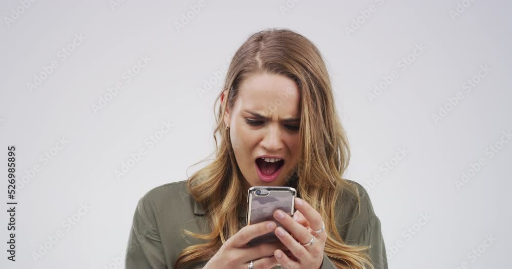 Social media, online shopping and a happy surprise for woman on phone with salary increase, cash refund or discount sale announcement. Girl shocked by contact from friends online or win on game app. Social media, online shopping and a happy surprise for woman on phone with salary increase, cash refund or discount sale announcement. Girl shocked by contact from friends online or win on game app.