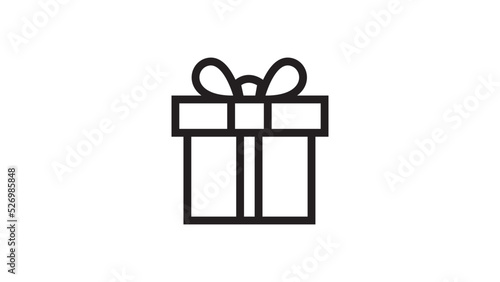 Simple stroke gift line icon. pictogram vector
illustration isolated on a white background. 