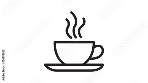 Cup of coffee icon. Cup flat icon. Thin line signs for design logo  visit card.