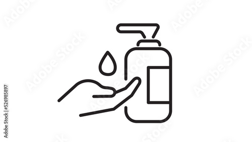 Vector sanitizer and antiseptic alcohol gel symbol. Icon of hygiene procedure, disease prevention. 
Healthcare wash hands with soap, antibacterial icon.