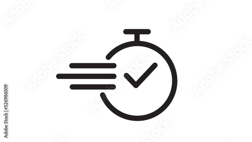 Fast time vector icon. Time icon. Deadline icon.