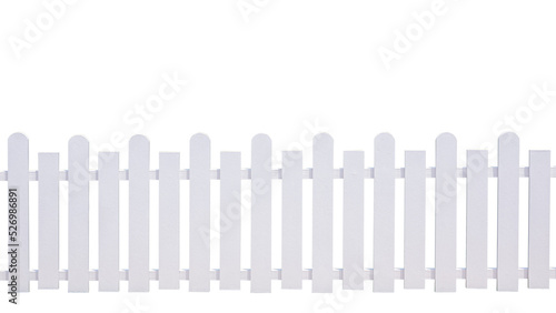 White artificial wooden picket on transparent background  png file