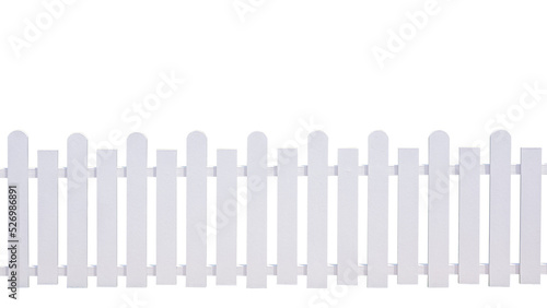 White artificial wooden picket on transparent background, png file