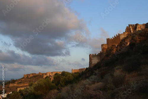 Old medieval walls of the Castle of Sagunto, Valencia, Spain
