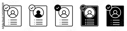 CV icon vector set. Resume illustration sign collection. user symbol or logo.