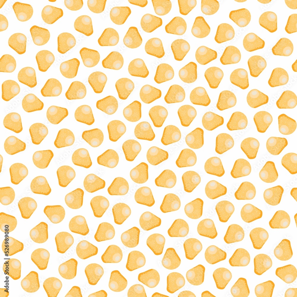Corn kernels on white background. Seamless pattern with Isolated textured popcorn grains. Great for wrapping and packaging. Corn kernels on white background. Seamless pattern with Isolated textured popcorn grains. Great for wrapping and packaging.