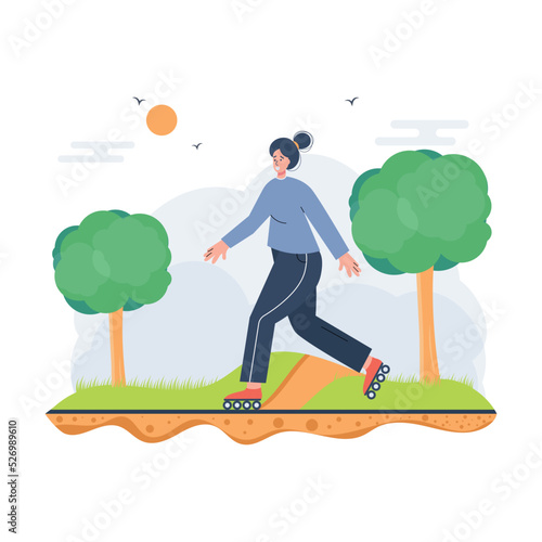 girl doing the roller skating