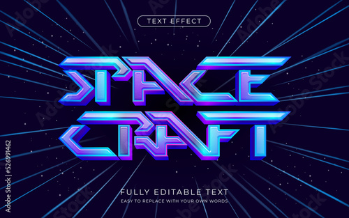 Editable text effect Space galaxy futuristic style