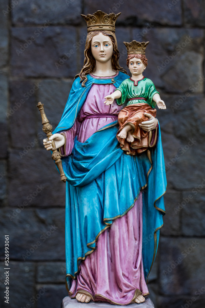 The beautiful statue of Mary Help of Christians in Monastery Wisma Salesian Don Bosco, Jakarta, Indonesia. The beautiful statue of Mary Help of Christians in Monastery Wisma Salesian Don Bosco, Jakarta, Indonesia.