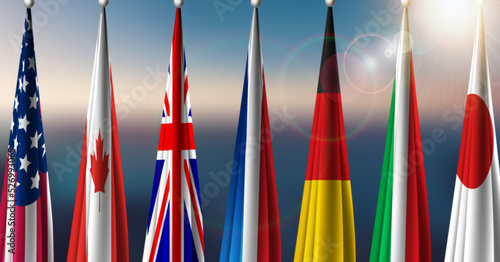 G7 Staates Flags photo