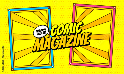 Comic magazine versus fight background template
