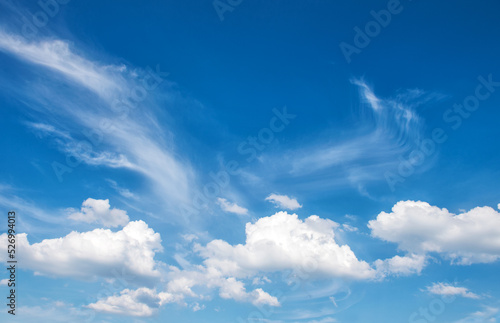 Cloudy blue sky. Cloudscape. Nature background