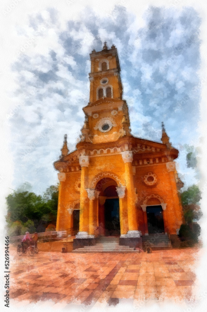 Obraz premium St.Joseph's Church It was built since the Ayutthaya period by the first building According to the records of the bishop and Archbishop François Palou recorded.