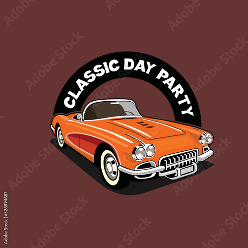 Funnies classic car illustration vector image