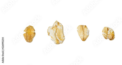  set of oat grains isolated on a white background